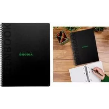 Rhodia Greenbook blok na poznámky A5+ linajkovaný, čierne dosky z recyklovaného kartónu, 80 listov 119925C