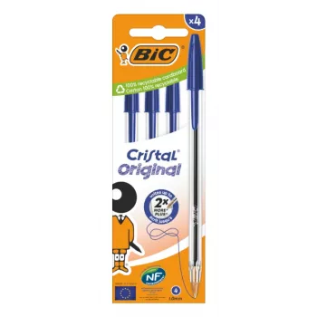 BIC Cristal Original guličkové pero, modré, 0,32 mm, balenie 4 ks 516332