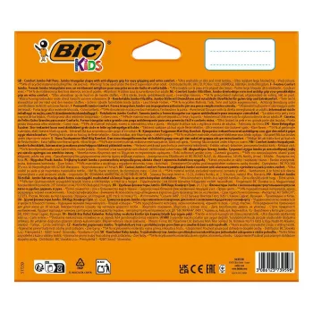 BIC KIDS Comfort Jumbo fixky, rôzne farby, balenie 12 ks, 1,4 mm hrot, umývateľné 517250