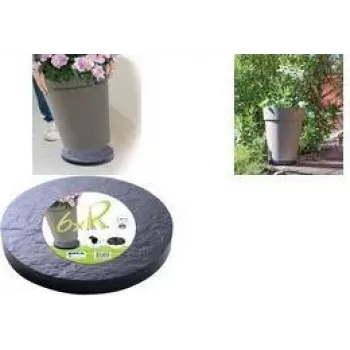 EDA podstavec na rastliny s 5 multidirekcionálnymi kolieskami, kameň optika, antracitovo sivá, 30 cm priemer, 60 kg nosnosť (010940 G. ARD C)