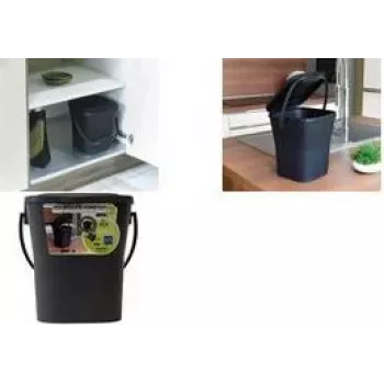 EDA KOMPOST 6L antracit kompostér s vekom a rukoväťou, recyklovaný plast 013119 R G.ANT