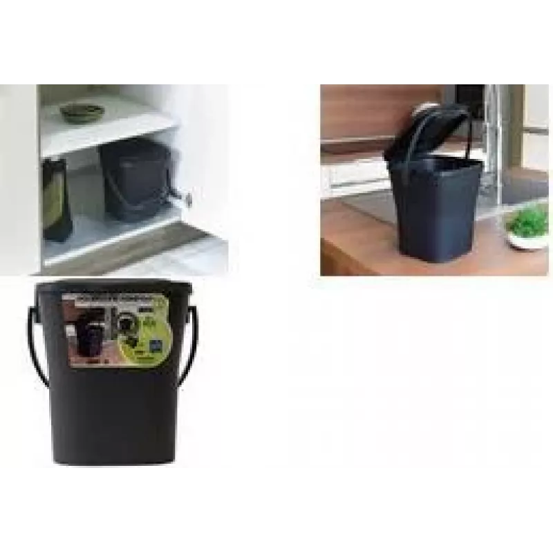 EDA KOMPOST 6L antracit kompostér s vekom a rukoväťou, recyklovaný plast 013119 R G.ANT