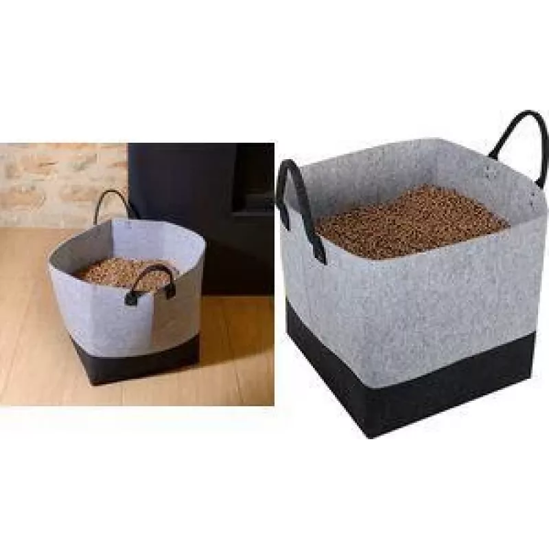 EDA taška na pelety, plsť, 60 litrov, sivá / čierna, kapacita 40 kg, 1 kus 010487 G.BT