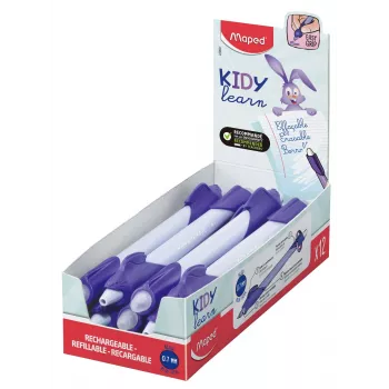 Maped KIDY Learn vymazateľné gélové pero zajac 0,7 mm modré, 12 ks display 229601