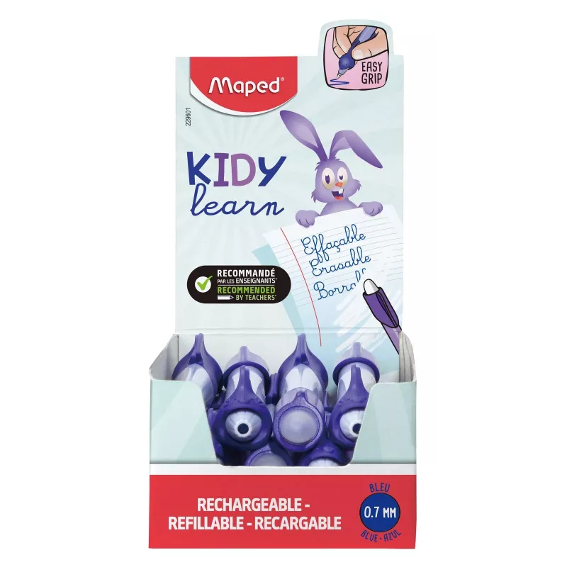 Maped KIDY Learn vymazateľné gélové pero zajac 0,7 mm modré, 12 ks display 229601