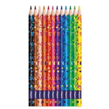 Maped PIXEL PARTY trojhranné pastelky, 12 rôznych farieb, mäkká lámavá tuhá, telo s pixelovým vzorom, kartónové puzdro 862204