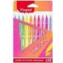 Maped Neon fixky, balenie 10 ks, 2,8 mm guľatý hrot, kartónové puzdro 845419
