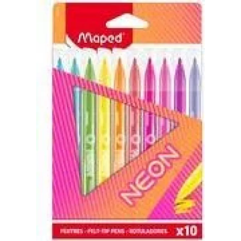 Maped Neon fixky, balenie 10 ks, 2,8 mm guľatý hrot, kartónové puzdro 845419
