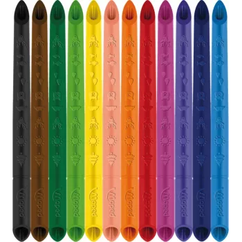 Maped COLOR'PEPS INFINITY sada trojhranných pasteliek, 12 rôznych farieb, vydrží 10x dlhšie, 100% pigmentové jadro, opakovane použiteľné puzdro 861602