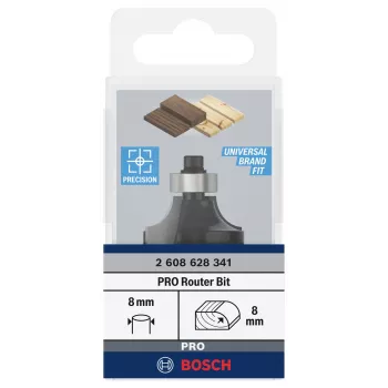 Bosch Expert for Wood Zaobľovacia fréza 8 mm stopka, R1 8 mm, 15,5 mm dĺžka reznej hrany, 53 mm celková dĺžka 2608628341
