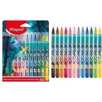 Maped DRAGON fixky, 12 rôznych farieb, 2,8 mm guľatý hrot, kartónové puzdro 845434
