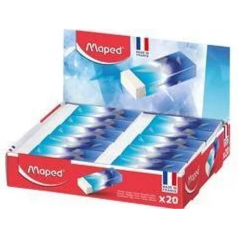 Maped ARCTIC plastová guma, biela, 20-kusový display box, bez ftalátov a PVC 116125
