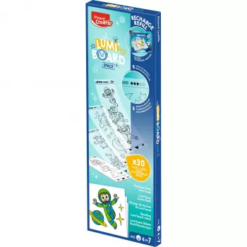 Maped Creativ LUMI BOARD Space náplňová sada - 35 transparentných a tematických listov pre LED svetelné stoly 907097