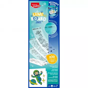 Maped Creativ LUMI BOARD Space náplňová sada - 35 transparentných a tematických listov pre LED svetelné stoly 907097