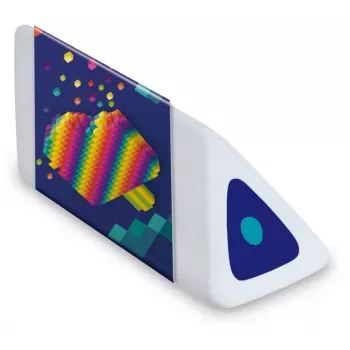 Maped Pyramide PIXEL PARTY plastová guma, biela, bez ftalátov a PVC, trojuholníkový prierez, 24 ks displaybox 119523