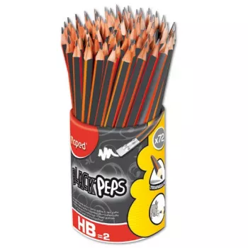MAPED BLACK'PEPS HB grafitová ceruzka s gumou, trojuholníková, 72 ks balenie 851759FC
