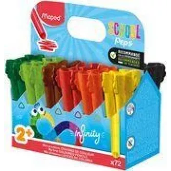 Maped Color'Peps Infinity trojuholníková sada pasteliek, 72 rôznych farieb, plné tuhy, nerozbitné, vydržia 8x dlhšie ako Jumbo pastelky 864602
