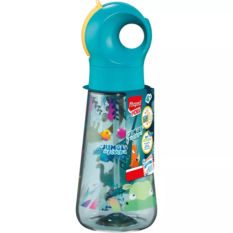 Maped PICNIK JUNGLE FEVER fľaša na pitie, 0,5 L, tyrkysová, Ecozen so slamkou 873199