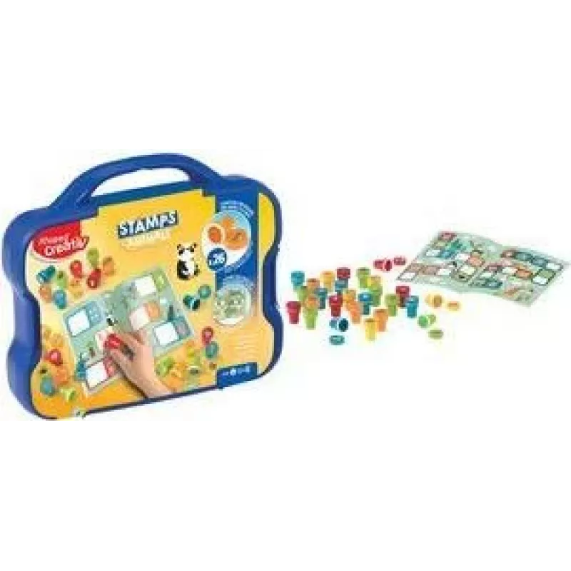 Maped Creativ sada pečiatok s motívmi zvierat, samofarbiace, 15 pečiatok, plastové puzdro 907090