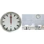 UNILUX STATION nástenné hodiny s rádiovým prijímačom, 350 mm, strieborný štýl stanice, čierne hranaté ručičky 400124567