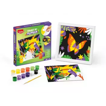 Maped Creativ maľovanie podľa čísel sada - papagáj a motýľ, 2 motívy, 10 akrylových farieb, od 7 rokov 907085