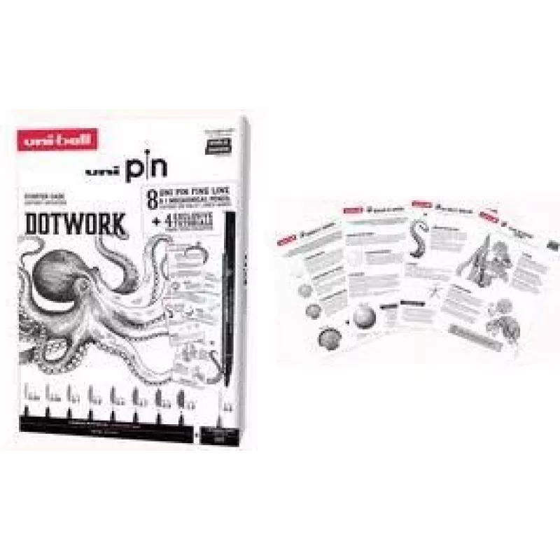 uni-ball DOTWORK štartovacia sada uni pin, 9-dielne puzdro s 8 finelinermi a 1 mikrotužkou Shalaku S (CF PIN/8 005)