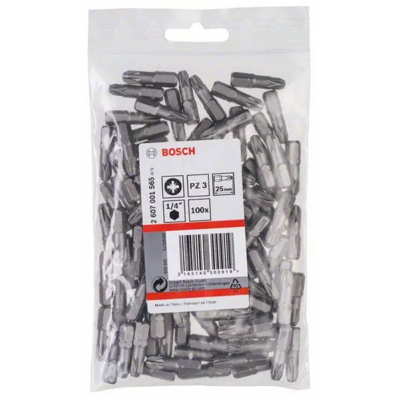 Bosch Pozidriv bit PZ3 25 mm, balenie 100 ks 2607001565