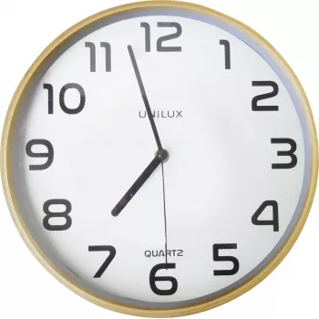UNILUX Baltic drevené nástenné hodiny 300 mm hnedé čierne číslice quartz 400094591