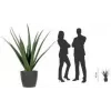 PAPERFLOW umelá rastlina aloe vera, 450 mm, listy z polyetylénu, plastová stopka, zelená, 1 kus (PAALOE45)