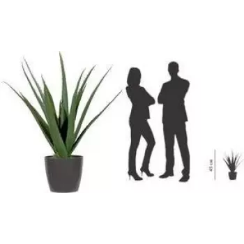 PAPERFLOW umelá rastlina aloe vera, 450 mm, listy z polyetylénu, plastová stopka, zelená, 1 kus (PAALOE45)