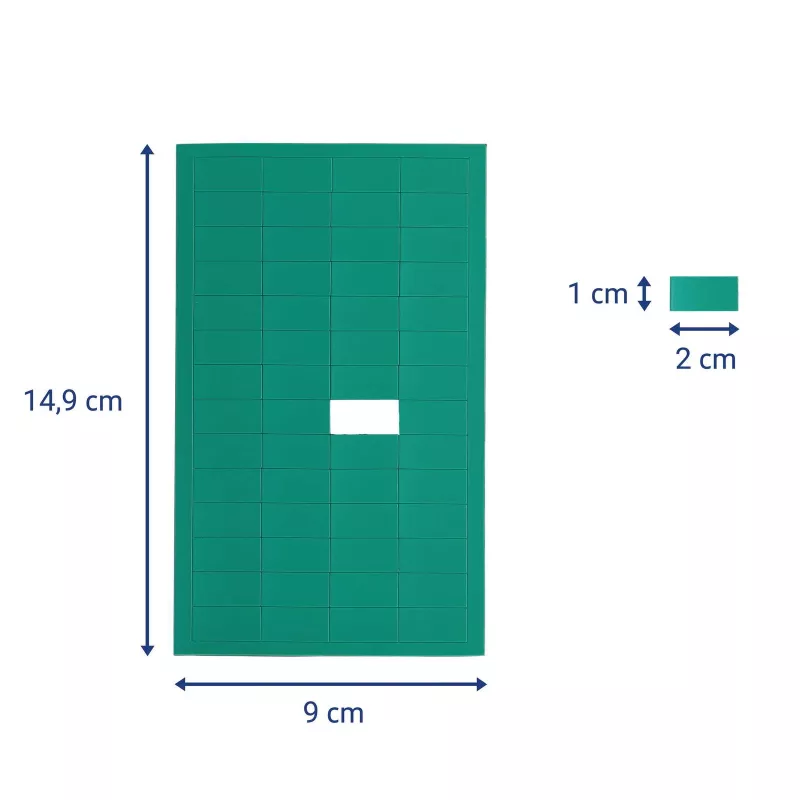 MAUL magnetický symbol obdĺžnik, 20 x 10 mm, zelená, vyseknutý, 1 mm hrubý, 1 kus 6531455