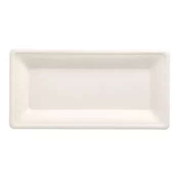 PAPSTAR pure tanier z cukrovej trstiny, obdĺžnikový, 130 x 260 mm, 50 kusov, kompostovateľný, vhodný do mikrovlnnej rúry 89746