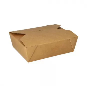 Papstar 87611 jednorazová nádoba na potraviny z kartónu s PLA povrchom, hnedá, 1000 ml (100 ks)