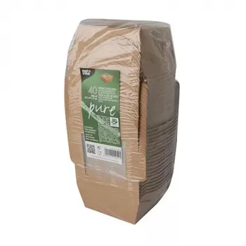 Papstar 87250 jednorazová nádoba na potraviny z kartónu s PLA povrchom, hnedá, 750 ml, 50 ks