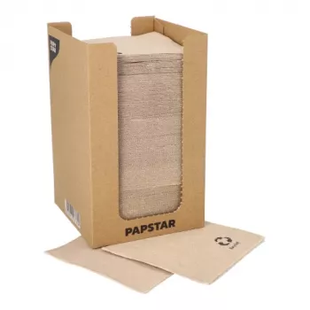 PAPSTAR PUNTO kokteilové servítky, 200 x 200 mm, prírodná tkanina, 2-vrstvové, 1/4 sklad, Micro Dot-on-Dot, 250 servítok 89546