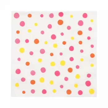 PAPSTAR Colorful Dots papierové servítky, 330 x 330 mm, ružové, 3-vrstvové, 1/4 sklad, 20 servítok 88346
