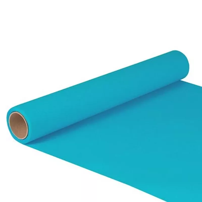 Papstar 82210 tyrkysová papierová stolová pásová rola, 400 mm x 5 m, obdĺžniková