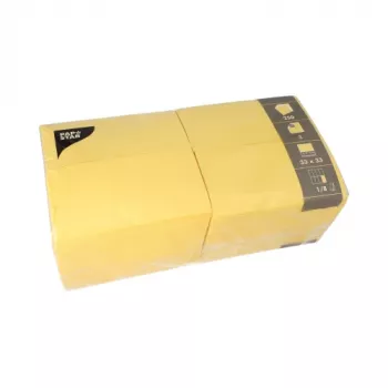 PAPSTAR bistro servítky, 330 x 330 mm, 3-vrstvové, žlté, 1/8 sklad, tissue, zmršťovací obal, 50 ks 84580