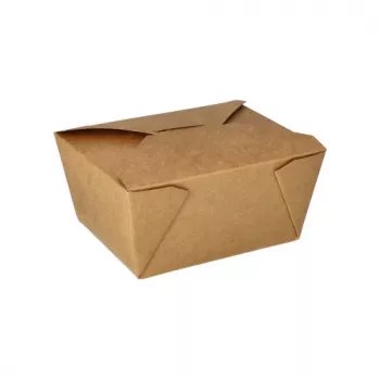 PAPSTAR pure obedový box 750 ml hnedý kartónová miska s PLA povrchom jednorazová nádoba na potraviny 85687