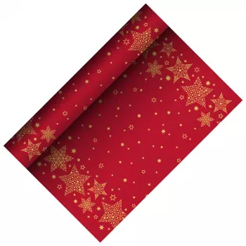 PAPSTAR Christmas Shine červený airlaid stolový pás, 400 mm x 3 m, na rolke, 1 kus 88657