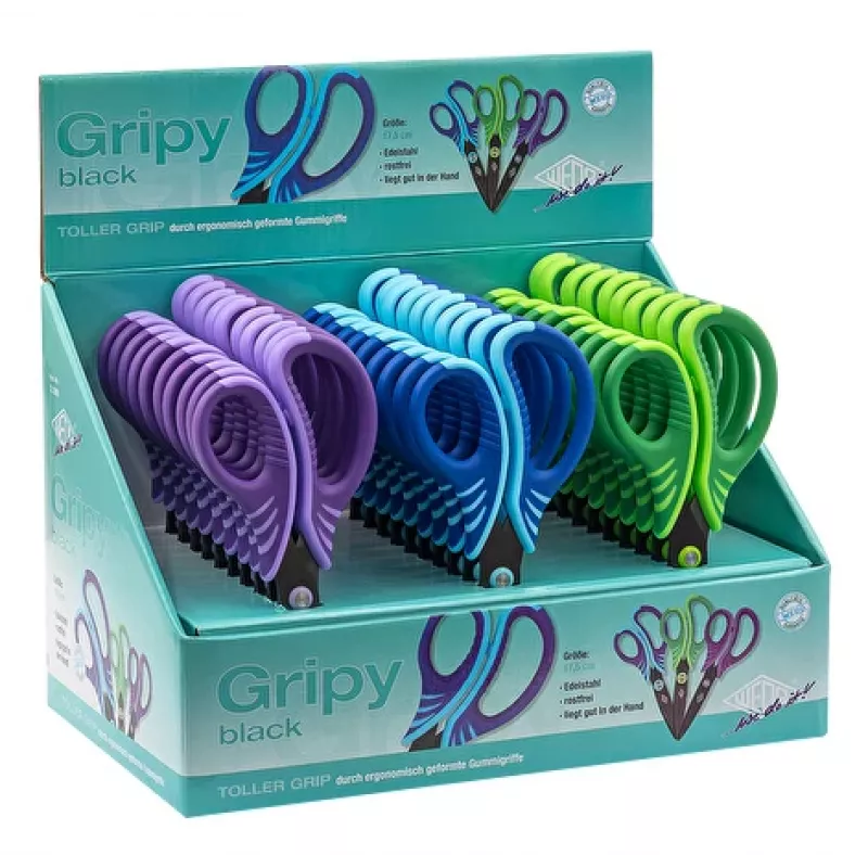 WEDO Gripy tvorivé nožnice, okrúhly hrot, 175 mm, čierne, pre pravákov, balenie 30 ks 732 699