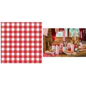 PAPSTAR Vichy káro červená/biela 1-vrstvové servítky z tissue, 330 x 330 mm, 1/4 skladanie, 250 v balení 88762