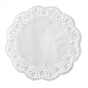 PAPSTAR okrúhla podložka pod tortu, 320 mm, biele embosované čipkované papiera, 40 g/m², 1 kus (12456)
