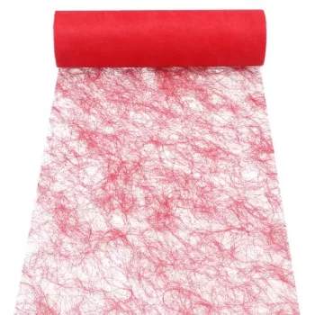 PAPSTAR Sizoflor stolová dečka/dekoračná stuha, červená, 75% polyester 25% polyamid, vodotesná, trhacia, 1 kus 37062