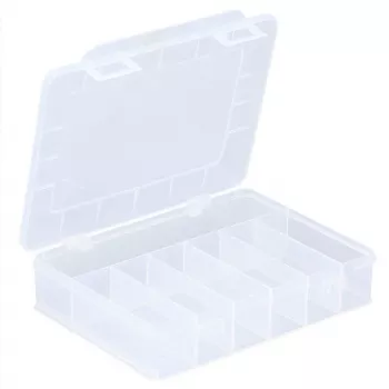 ALLIT EuroPlus Basic Sortimentsbox 18/7, transparentný vysoko odolný polypropylén, 7 priehradiek, čierna 457180