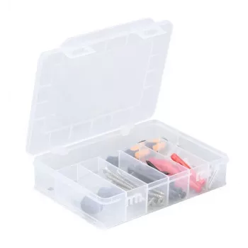 ALLIT EuroPlus Basic Sortimentsbox 18/7, transparentný vysoko odolný polypropylén, 7 priehradiek, čierna 457180