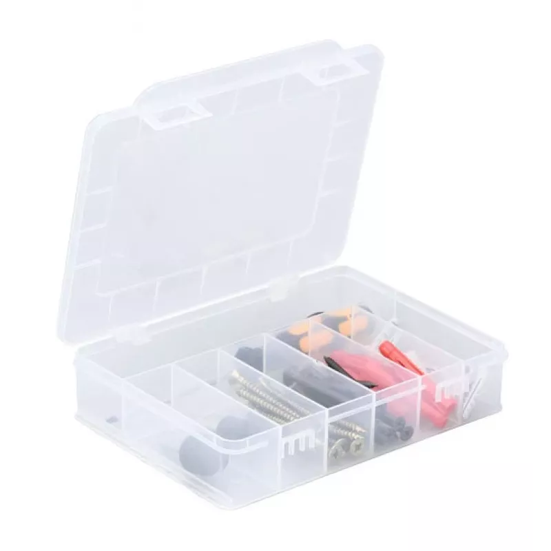 ALLIT EuroPlus Basic Sortimentsbox 18/7, transparentný vysoko odolný polypropylén, 7 priehradiek, čierna 457180