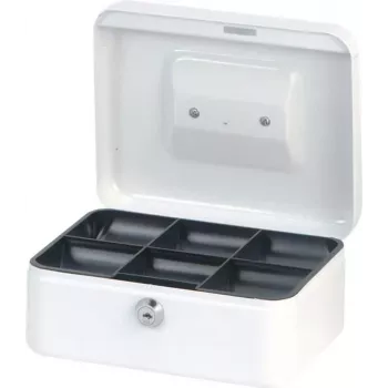 MAUL pokladnička biela 200x170x90 mm oceľ s cylindrickým zámkom a 2 kľúčmi 56102-02