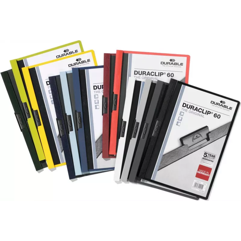DURABLE DURACLIP 60 A4 zvierací zakladač čierny (balenie 25 ks) 220902
