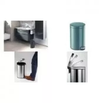 DURABLE kovový šliapací odpadkový kôš 12L okrúhly strieborný 341158